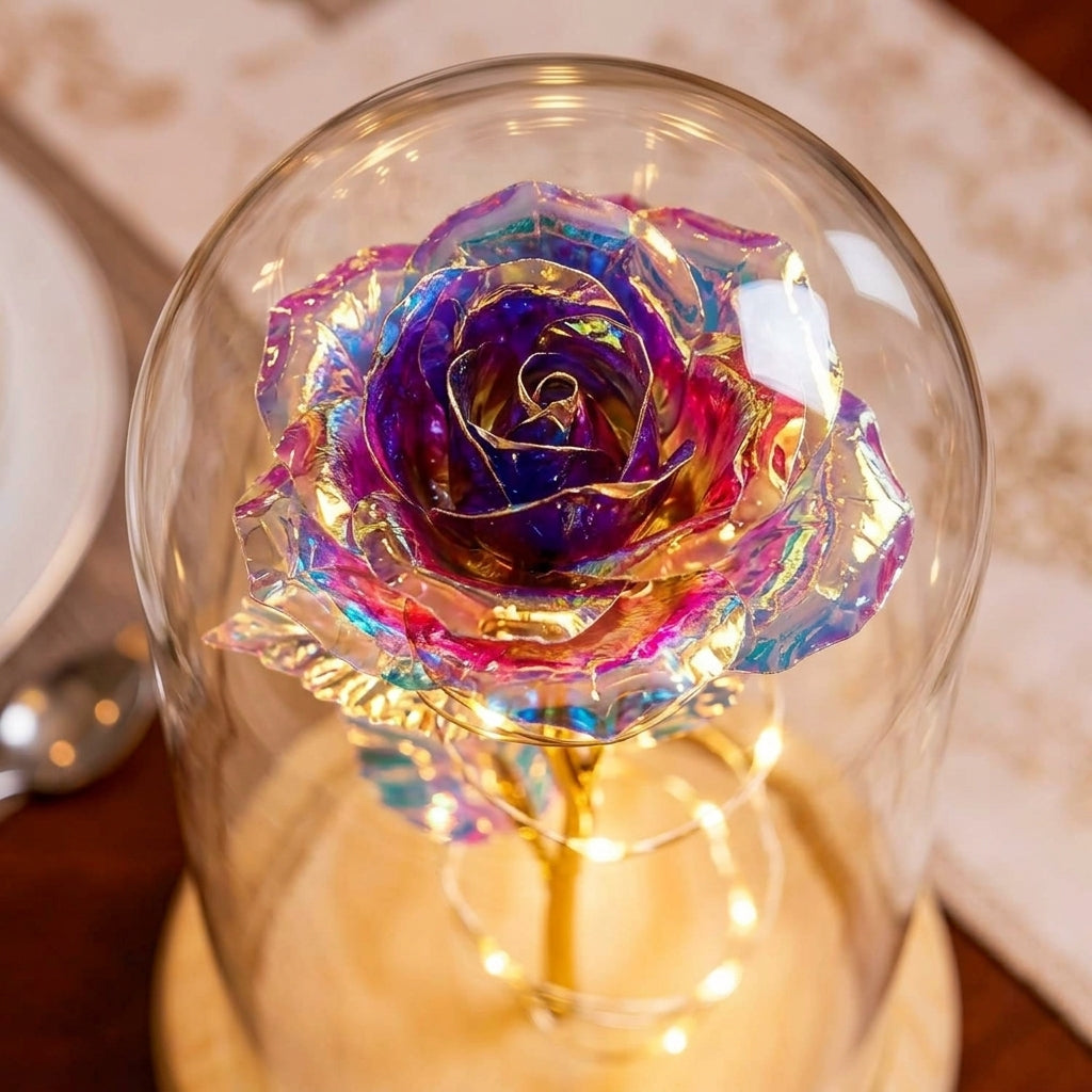 Rainbow Rose Flowers Gift Set